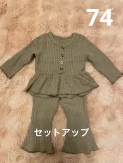【SHEIN】フリル付きトップスとパンツのセット 74
