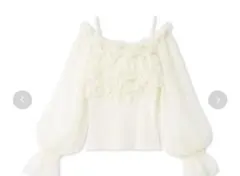 デザインシアーフリルニットプルオーバー