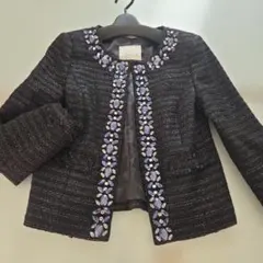 Rady ビジュー装飾 黒ツイードジャケット