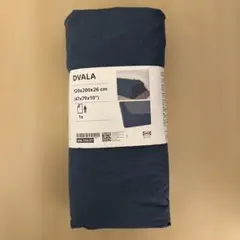 IKEA DVALA ボックスシーツ ブルー 綿100% セミダブル