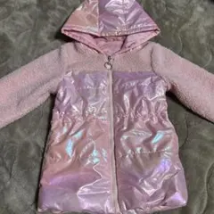 SHEIN フード付きピンクダウンコート 4Y 100cm