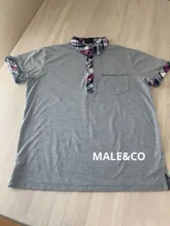 最終お値下げMALE&CO メイルアンドコー グレー 半袖 ポロシャツ チェック