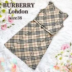 美品✨バーバリー ノバチェック ベルト付き ワンピース ベージュ ノースリーブ
