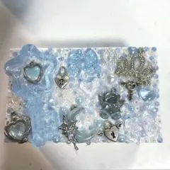 小物ケース デコ 水色