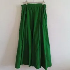 グリーン フレアロングスカート