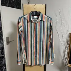 《美品》ポールスミス Paul Smith マルチストライプ 長袖シャツ 総柄