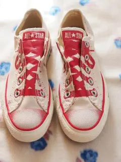 Converse ALL STAR 白赤 ローカットスニーカー【未使用】23cm