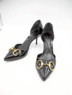 GUCCI グッチ パテントレザー ホースビット パンプス 36 ハイヒール