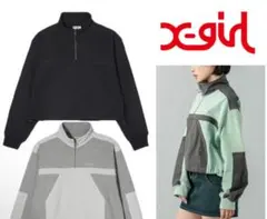 x-girl ハーフジップ ブラック スウェット S