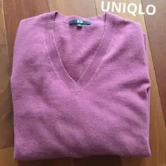 UNIQLO ピンク Vネック カシミヤセーター XL