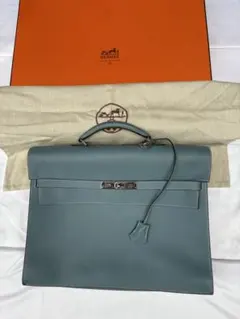 極美品 エルメス サックアデペッシュ34 レザー トリヨン ブルージーン エルメス(Hermes) 中古 サックアデペッシュ ビジネスバッグ・ブリーフ