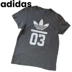adidas アディダス 03プリント 半袖 Tシャツ S グレー