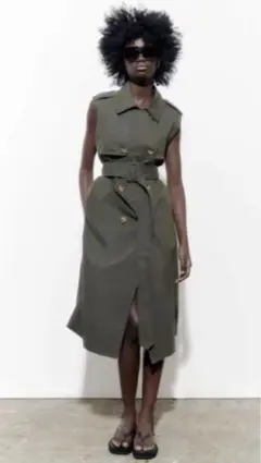 ZARA 定価17,990円 ロングベストワンピースS〜M