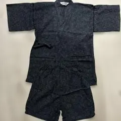 じんべい 甚平 黒系チェック 140cm