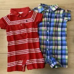 Ralph Lauren チェック柄ロンパース 6M 2着セット