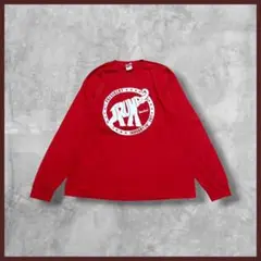 US古着 GILDAN ギルダン TRUMP プリント ロンT長袖 レッド XL