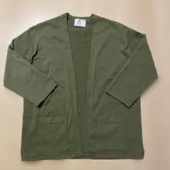 超美品 50%OFF 417エディフィス ペーパーカーディガン オリーブ　Lのサムネイル