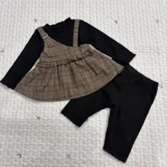 チェック柄トップス　レギンス　2点セット　80cm 90cm