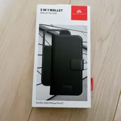 iPhone ケース iPhone14proブラック 2 IN 1 WALLET