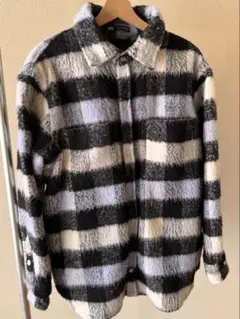ZARA チェック柄 シャギーシャツジャケット Lサイズのサムネイル