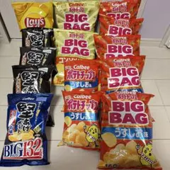 チップ系お菓子まとめ売り⑧ ポテトチップスうすしお&コンソメ&レイズ&堅あげ