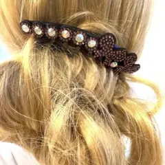 特価♡❤︎ヘアコーム56キラキラストーン付リボンコームまとめ髪簪着物和装小物夜会巻