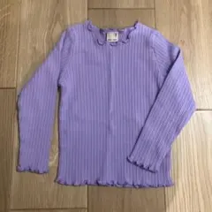 プティマイン　トップス　リブカットソー　長袖　女の子　100