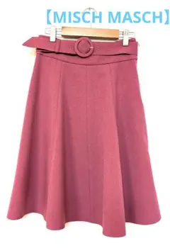 【MISCH MASCH】ひざ丈 フレアスカート ピンク【美品】