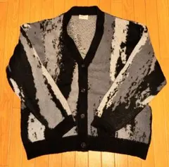 EMMA CLOTHES モヘアライクジャガード編みニットルーズカーディガンのサムネイル