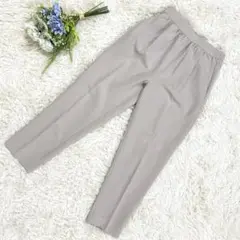 センスオブプレイス ベージュスラックス ウエストゴム 伸縮性 タック入りFサイズ