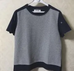 刺し子風 刺繍 半袖 Tシャツ トップスのサムネイル