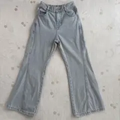 GU ライトブルーブーツカット　フレアデニムS(140cm)