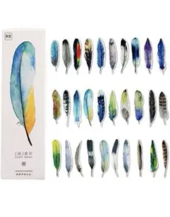 しおり ブックマーク ブックマーカー メッセージカード 28枚セット (鳥の羽)