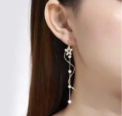 KRUCKEL フェミニンピアス 星 ウェーブライン パール