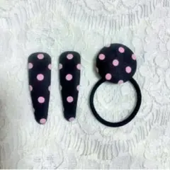 くるみボタンヘアゴム くるみパッチンピン No.526