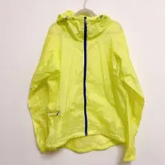 FieldCore 軽量フード付きウィンドブレーカー 蛍光イエロー　Mサイズ