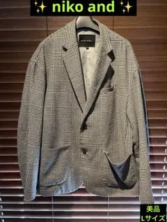 ✨niko and..グレンチェック柄 テーラードジャケット サイズ3/L✨