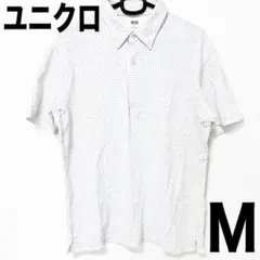 ユニクロ 白ドット 半袖ポロシャツ M
