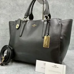 COACH クロスビー キャリーオール 33545 ターンロック ネイビー - メルカリ