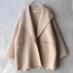 新品　DES PRES ウールノーカラーコート des presデプレ ウール袖エコファーノーカラーコート