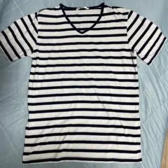 ストライプ Vネック メンズTシャツ