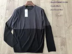 未使用品 コムサイズム ハイゲージクルーネックニット ブラック Mサイズ