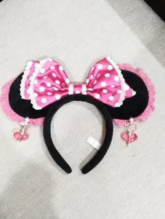 ディズニー ミニー フリルイヤリングカチューシャ ピンク