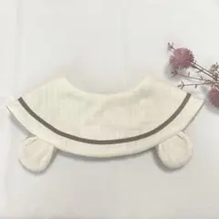 5345 ハンドメイドスタイ　セーラー　くま耳　ベビースタイ