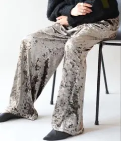 ベロア ワイドパンツ