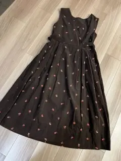 ローラアシュレイ　コーデュロイ　ロングワンピース　花柄