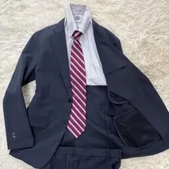 未使用級★GU 洗えるスーツ　セットアップ　テーラードジャケット　ネイビー会社