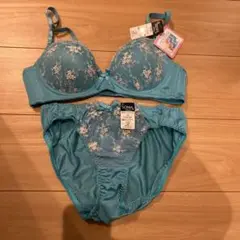 SONIA ブラジャーショーツセット LLサイズ 青 ノンワイヤー
