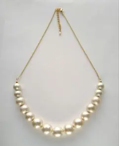 コットンパールグラデーションネックレス