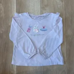 ANY うさぎ刺繍 チュール袖 トレーナー 110cm